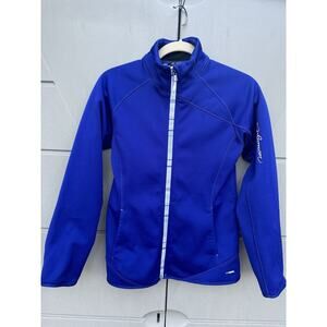 Salomon Full Zip Up Ski Jacket ActiTherm Women's Sz small Royal Blue/purple